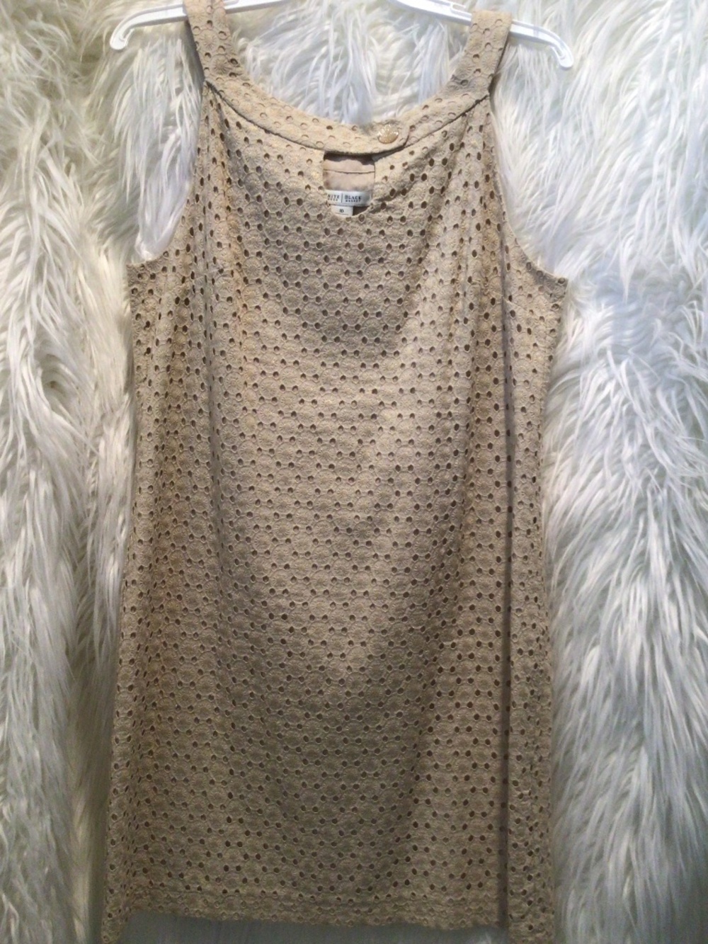 White House Black Market Eyelet Dress with Key-hole Bodice